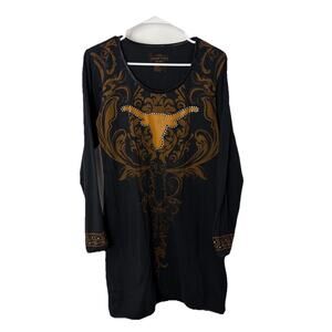 Texas Longhorns Emerson street Tunic Dress Medium Western Graphic